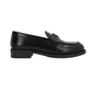 Brushed Leather Loafers - Black