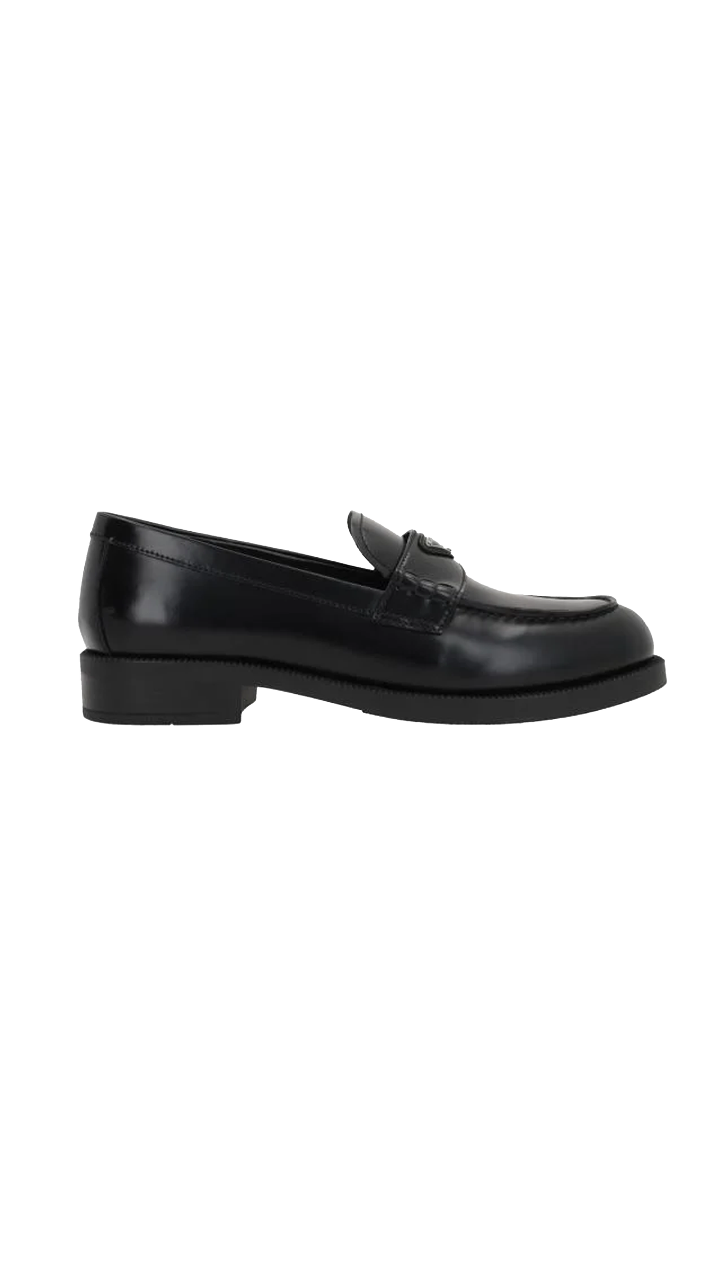 Brushed Leather Loafers - Black