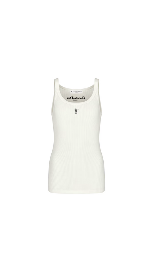 Embroidered Tank Top - White