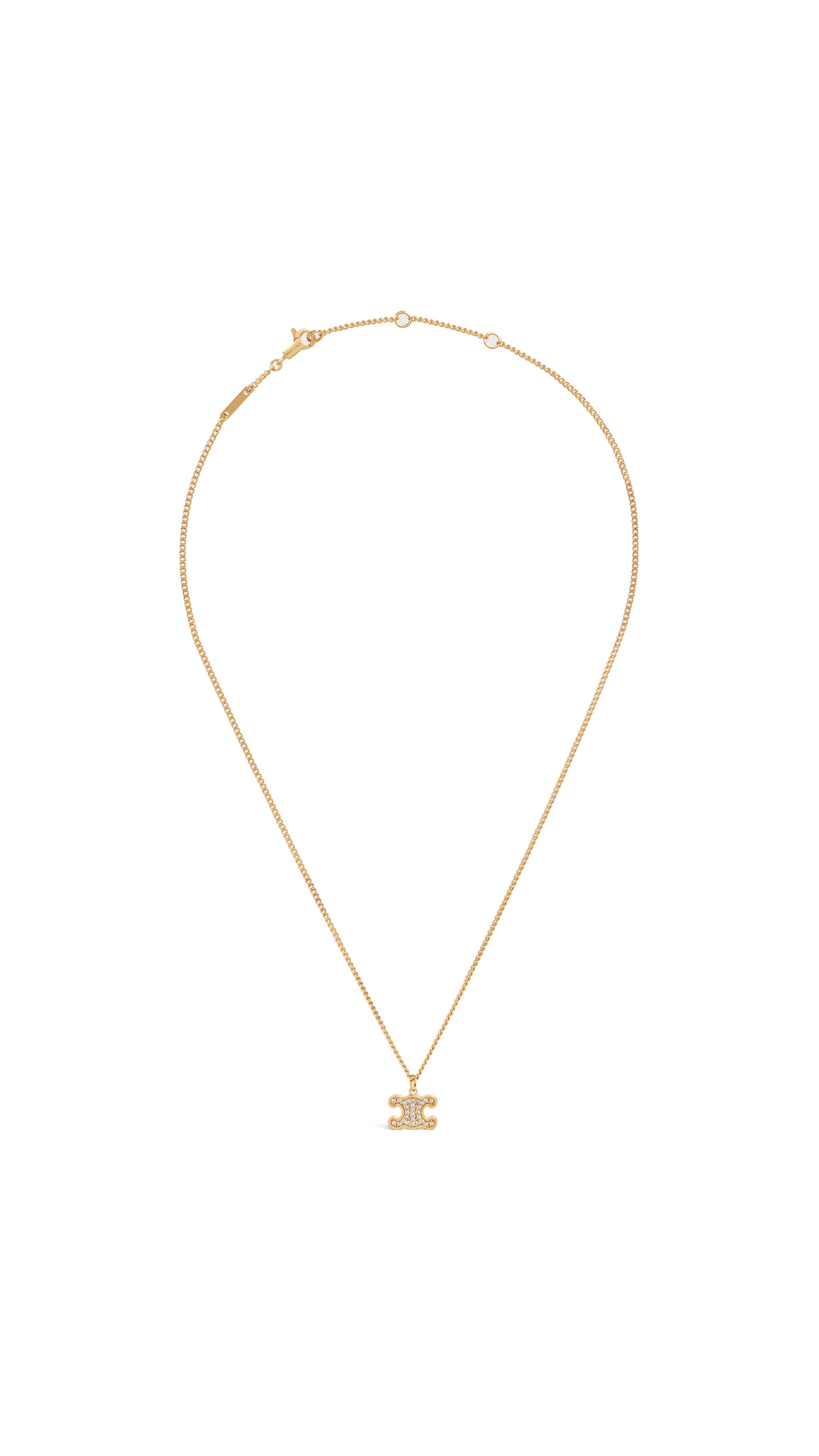 Triomphe Rhinestone Necklace in Brass with Crystals - Gold