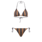 Reversible Striped Bikini Set - Brown