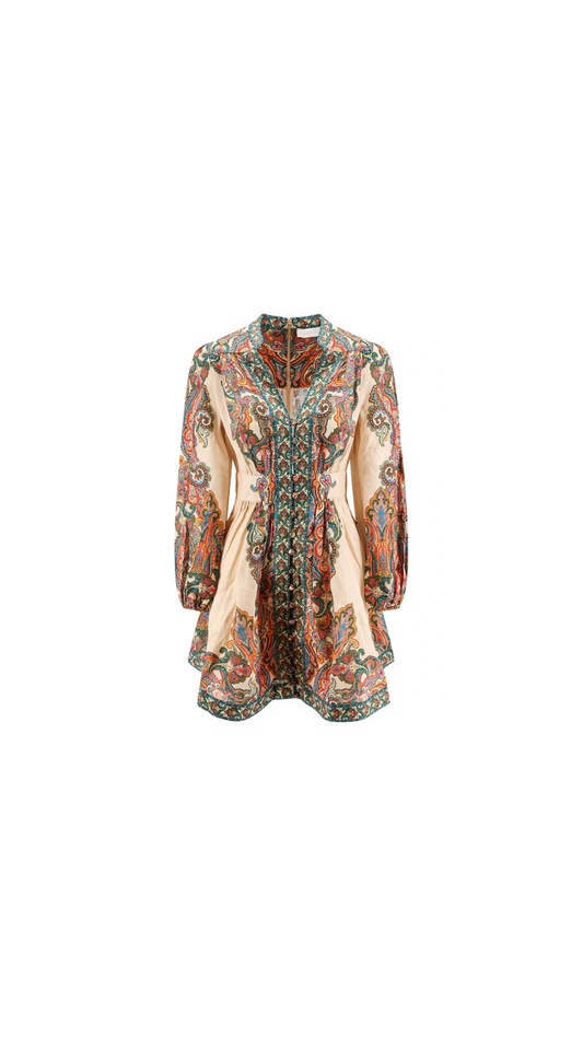 Ottie Plunge Mini Dress - Multicolor