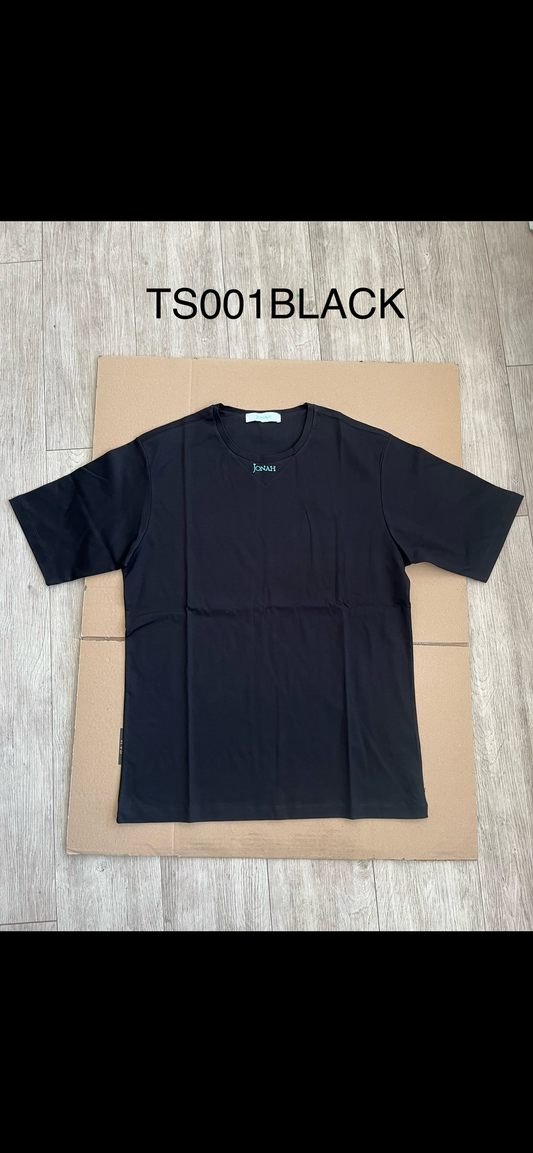 Essential Short Sleeve Embroidery T-shirt - Black
