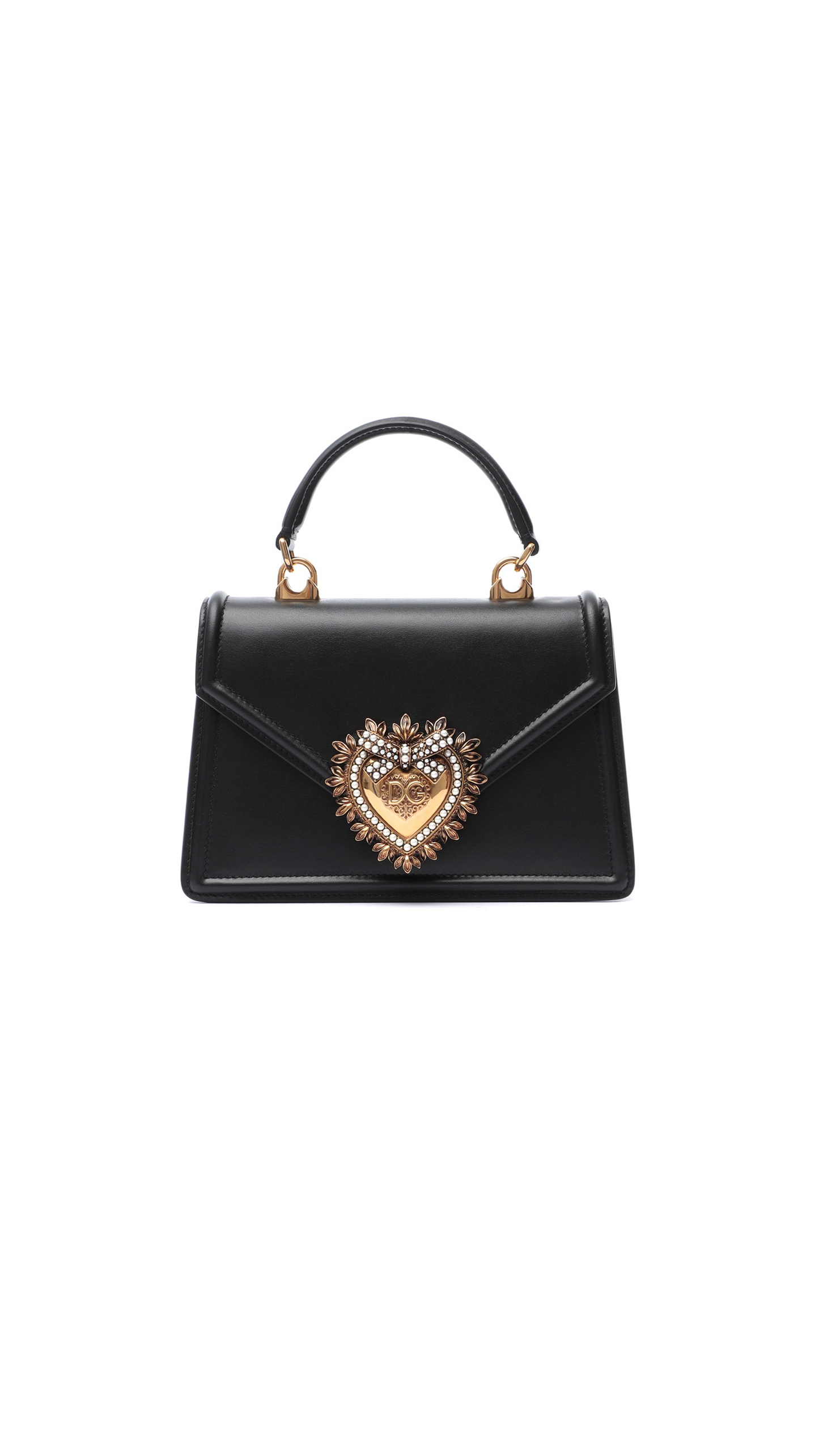 Small Smooth Calfskin Devotion Bag - Black