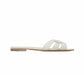 Tribute Flat Mules in Smooth Leather - White