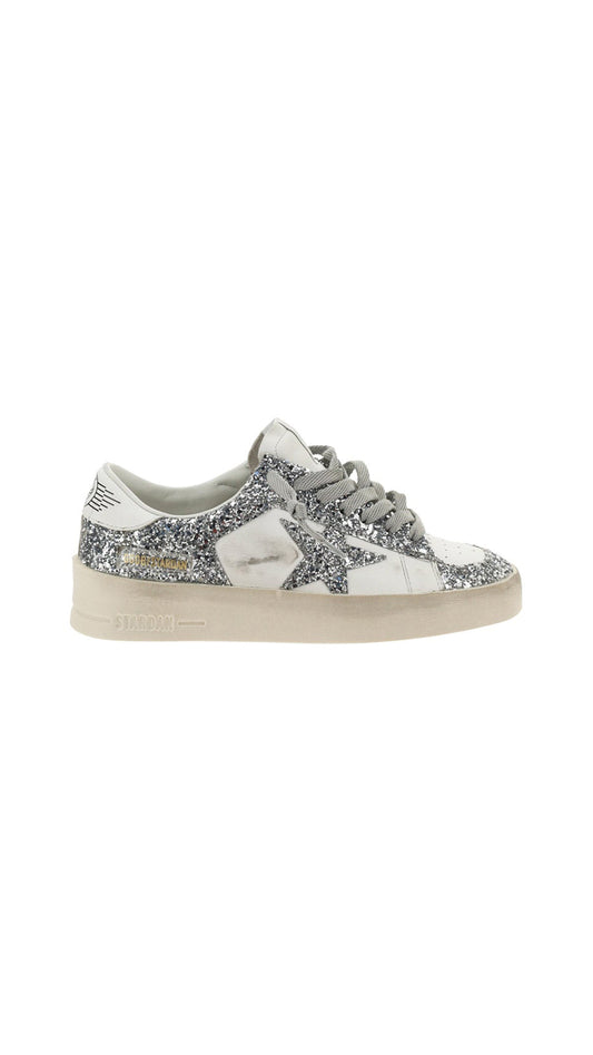 Stardan Glitter Sneakers - White/Silver