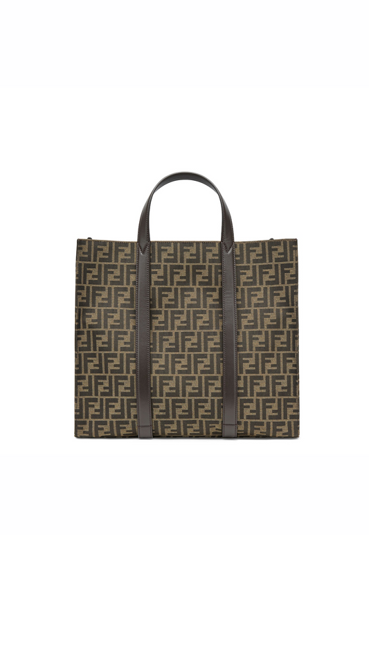 FF Jacquard Fabric Bag - Brown