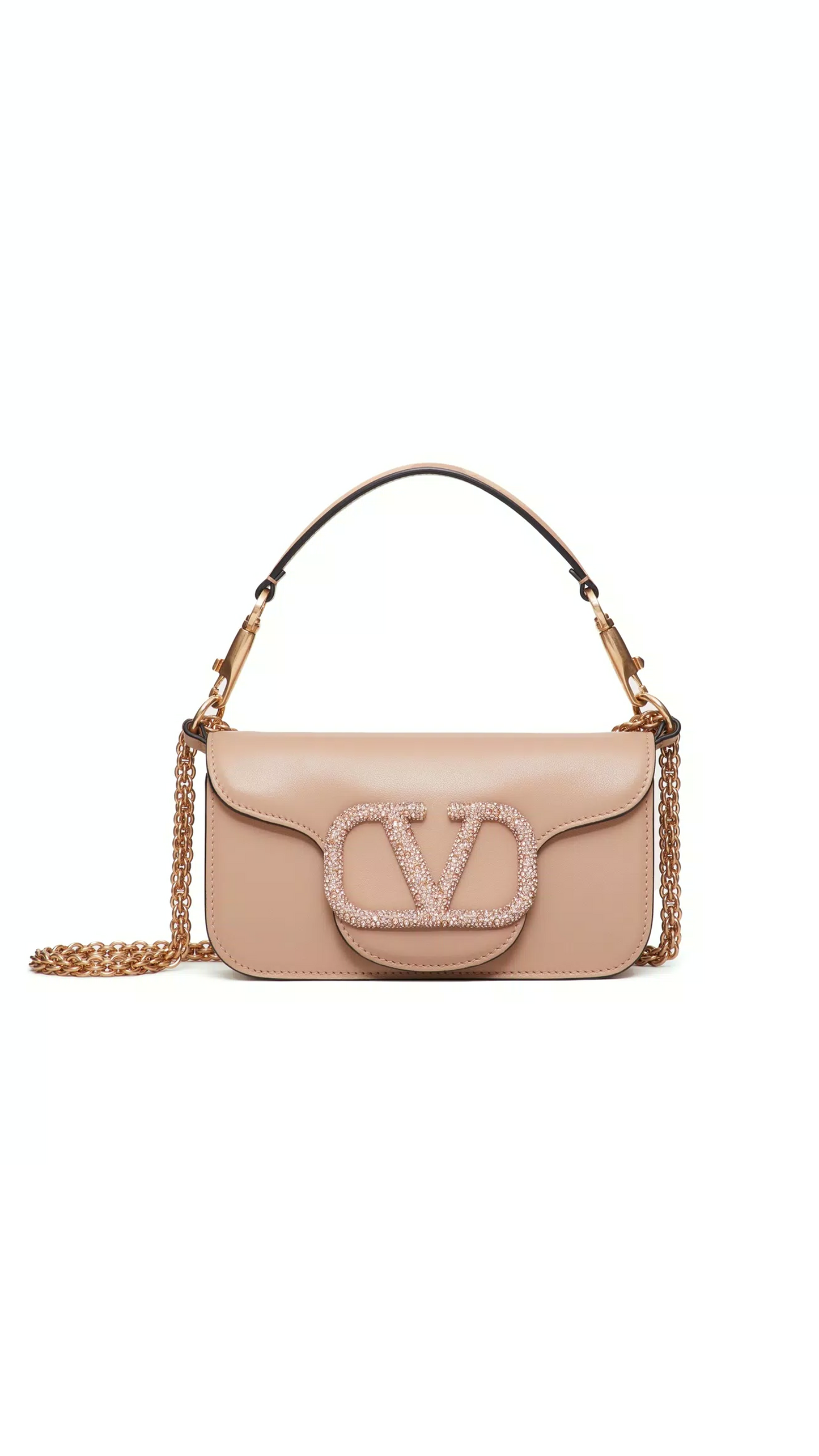 Locò Small Shoulder Bag With Jewel Logo - Rose Cannelle