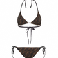Reversible Striped Bikini Set - Brown