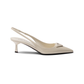 Patent Leather Slingback Pumps - Ivory