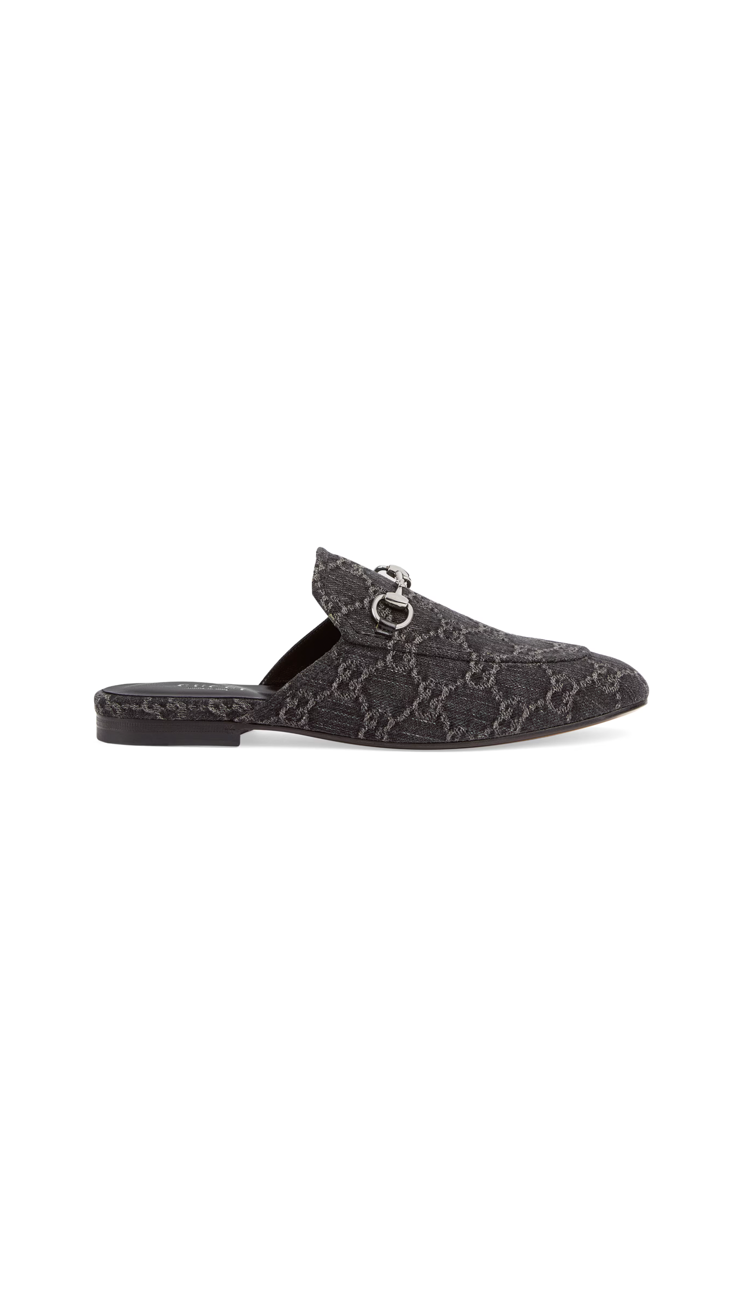 Denim Princetown Slipper - Black