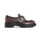 Chocolate Brushed Leather Loafers - Dark Brown
