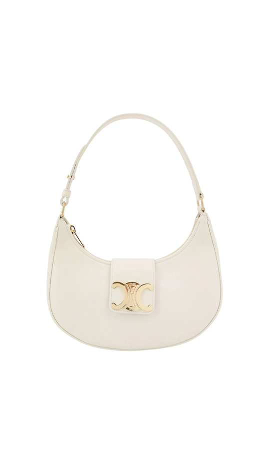 Ava Triomphe Soft Bag in Smooth Calfskin - White Cotton