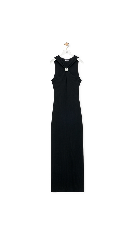 Anagram Pebble Dress in Cotton - Black