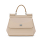 Small Sicily Bag in Polished Calfskin - Beige