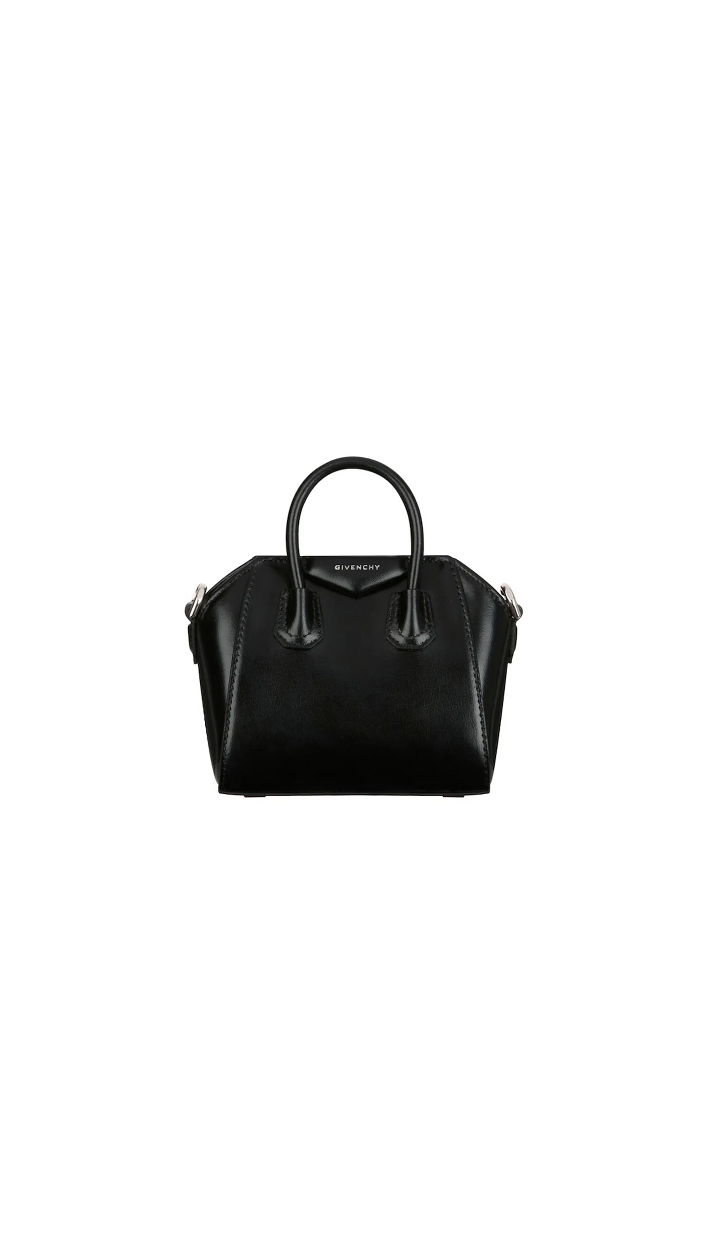 Micro Antigona Bag in Box Leather - black