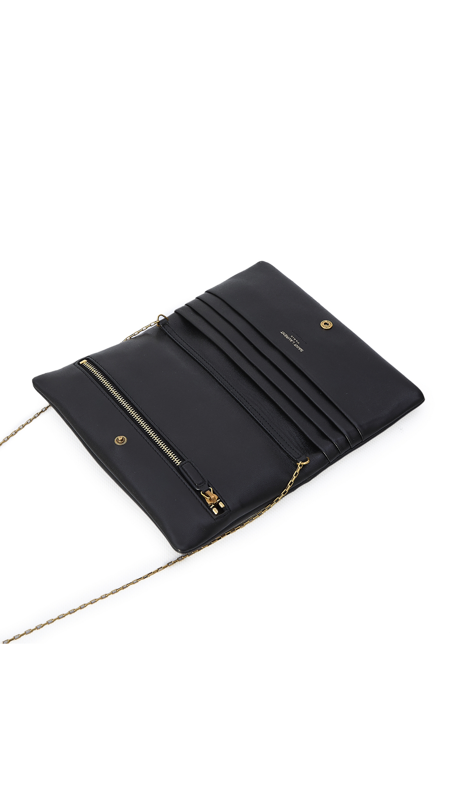 Large Bi-Fold Wallet On Chain - Black