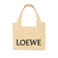 Mini LOEWE Font Tote in Raffia - Natural