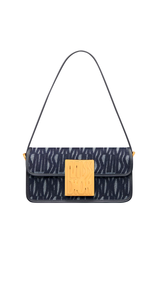 Miss Dior Flap Bag in Denim - Blue