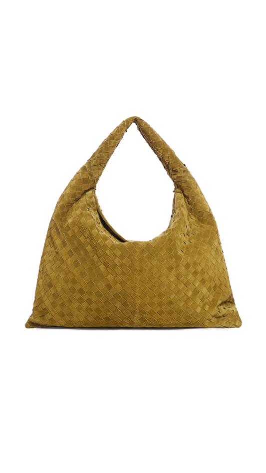 Large Hop Suede Bag - Olive Oil
