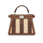 Peekaboo ISeeU Petite Pequin Raffia Bag - Brown Selleria