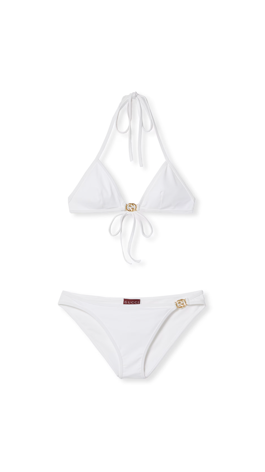 Stretch Jersey Bikini - White