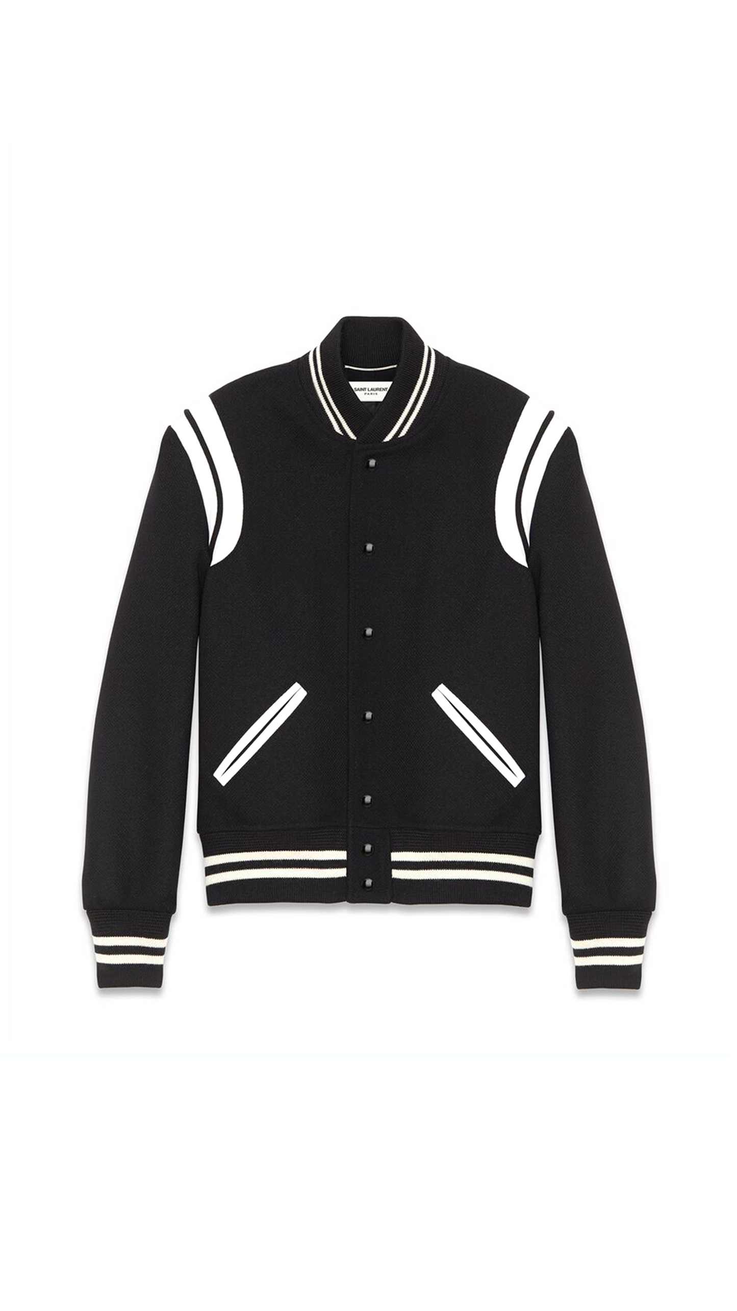Saint Laurent Teddy Jacket in Wool - Black