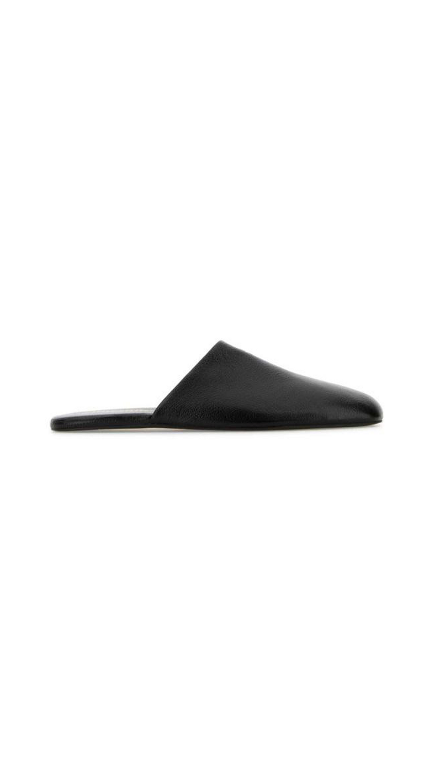Leather Slippers - Black