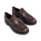 Chocolate Brushed Leather Loafers - Dark Brown