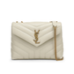 Loulou Small Chain Bag in Quilted "Y" Leather - Blanc Vintage