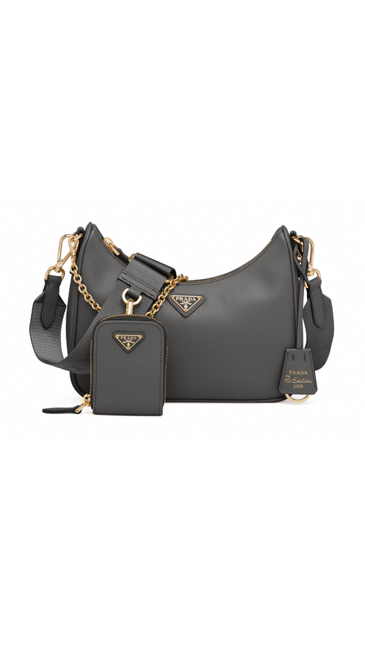 Re-Edition 2005 Saffiano Leather Bag - Slate