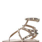 Rockstud Calfskin Flat Flip-Flop Sandal - Poudre