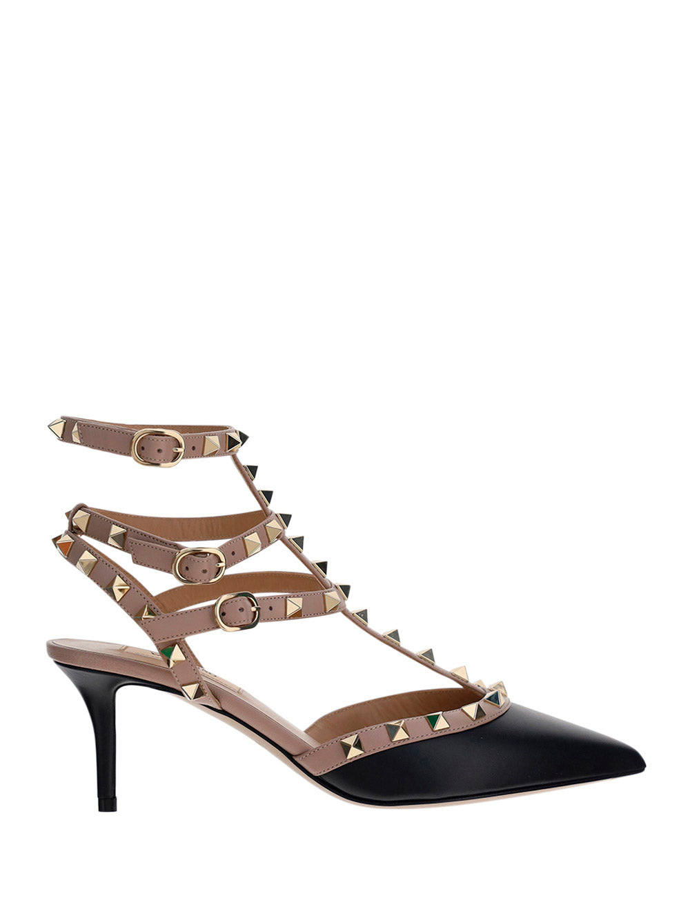 Rockstud Caged Pump 65mm - Black / Nude.