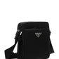 Re-Nylon and Saffiano Leather Shoulder Bag - Black