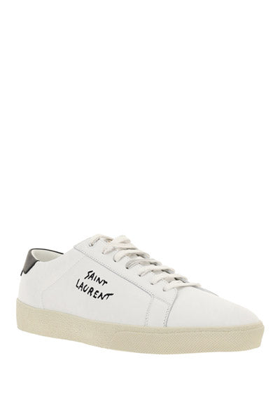 Court Classic SL/06 Embroidered Sneakers in Leather - Optic White.