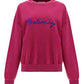 Brushstroke Logo Print Crewneck Sweatshirt - Fuchsia
