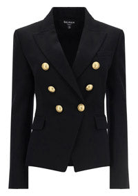 Grain de Poudre Double-Breasted Jacket - Black