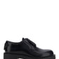 Brushed-Leather Derby Shoes - Black