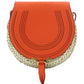 Small Marcie Cross-body Basket in Hand-Braided Raffia & Small Grain Calfskin - Rusted Orange