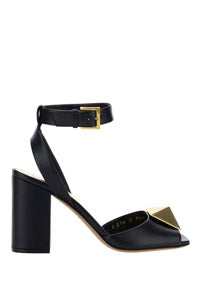 One Stud Calfskin Sandal 90MM - Black