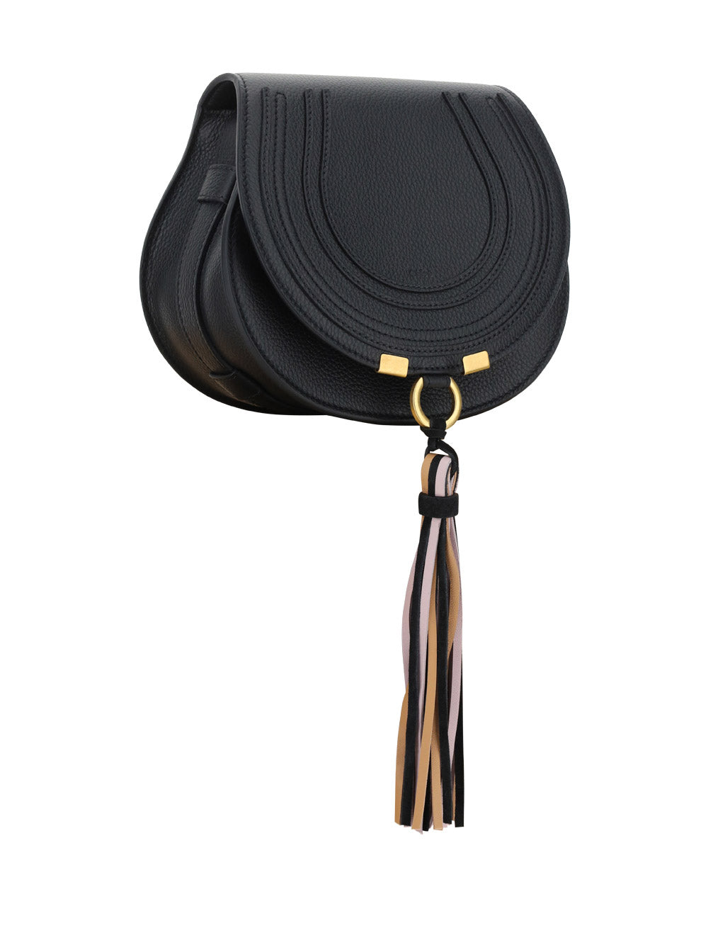 Marcie Small Saddle Bag - Black
