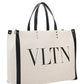 Small VLTN Print Canvas Tote Bag - Ivory