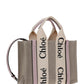 Small Woody Tote Bag - Beige / Pink
