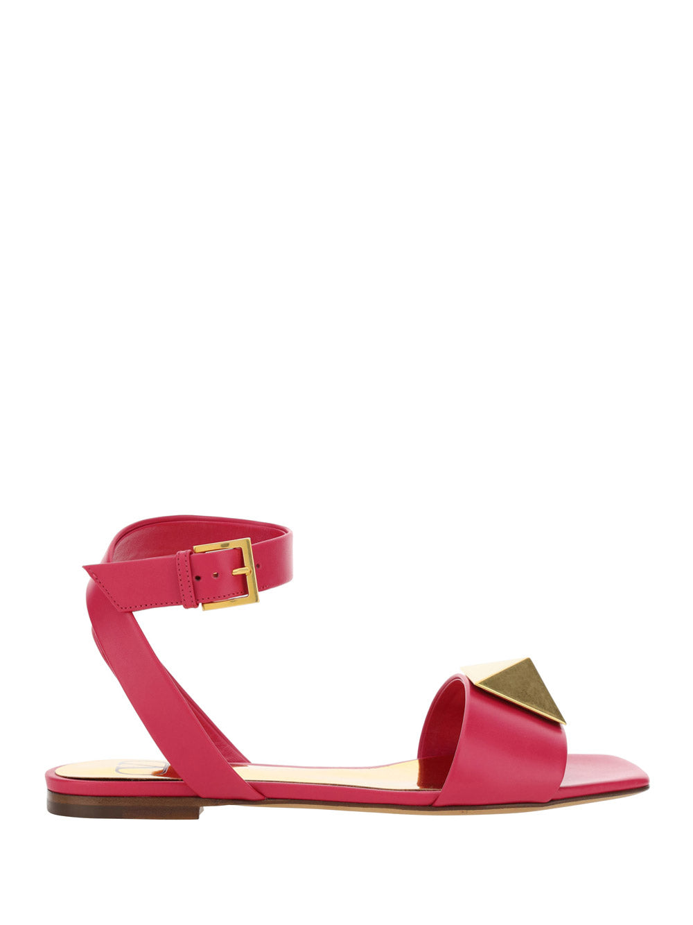 One Stud Flat Sandal in Calfskin With Maxi Stud Embellishment - Blossom