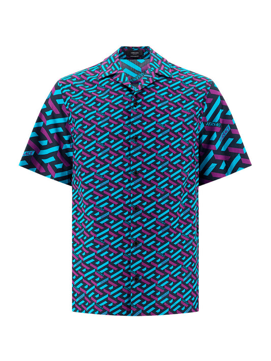 La Greca Shirt - Black/Blue/Mauve.
