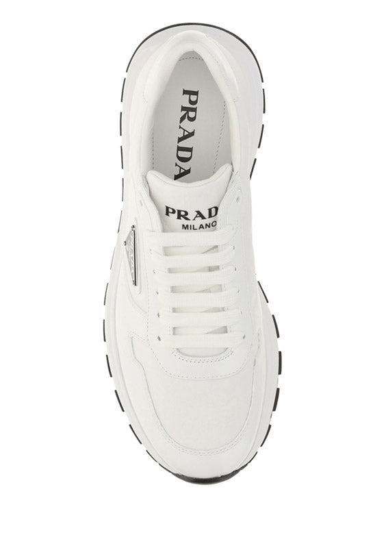 Prax 01 Sneakers in Nylon & Leather - White
