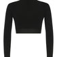 Long-sleeved Jersey Top with Branded Elastic - Black