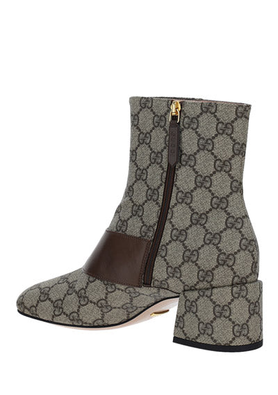 Gucci Blondie Ankle Boot - Beige/Ebony/Brown.