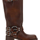 Buckled Knee-high Boots - Brown