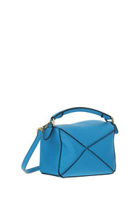 Mini Puzzle Bag in Soft Grained Calfskin - Cyan